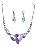 Bohemian Vintage Leaf Necklace and Earring Set