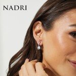 Rhodium-Plated Dangly Clip-On Earrings with Zirconia