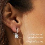 Rhodium-Plated Dangly Clip-On Earrings with Zirconia