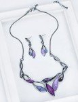 Bohemian Vintage Leaf Necklace and Earring Set