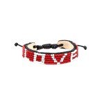 Ubuntu Life Love Beaded Leather Bracelet – Red/White
