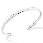 Open Cuff Polished Bangle Bracelet for Women