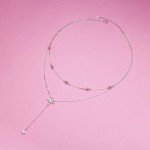 Sterling Silver Star Drop Layered Y Necklace