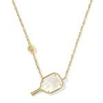 Kendra Scott Short Pendant Necklace in Gold & Pearl
