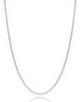 Miabella 2mm Sterling Silver Box Chain Necklace