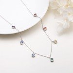 Chakra Choker Necklace with Multicolor Zirconia