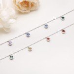 Chakra Choker Necklace with Multicolor Zirconia