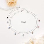 Chakra Choker Necklace with Multicolor Zirconia