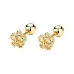 Dainty Gold Flower Stud Earrings with Rose Box