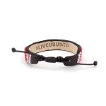 Ubuntu Life Love Beaded Leather Bracelet – Red/White