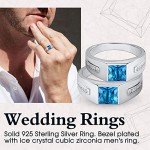 Men's Sterling Silver Signet Ring with Blue Topaz