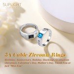 Men's Sterling Silver Signet Ring with Blue Topaz