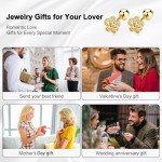 Dainty Gold Flower Stud Earrings with Rose Box