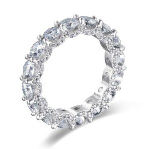 Moissanite Eternity Ring, 5.3ct Sterling Silver