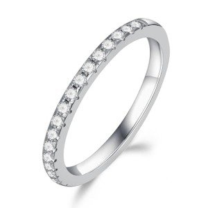 Moissanite Half Eternity Stackable Ring for Women