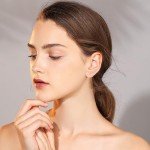 Dainty Moissanite Ear Climber Earrings in Silver