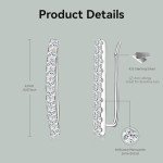 Dainty Moissanite Ear Climber Earrings in Silver