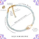 Aquamarine and Pearl Beaded Bracelet 14k Gold