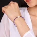 Aquamarine and Pearl Beaded Bracelet 14k Gold