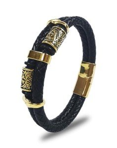Gold Stainless Steel Viking Compass Men's Bracelet
