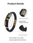 Gold Stainless Steel Viking Compass Men's Bracelet