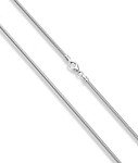 Miabella Sterling Silver Round Snake Chain Necklace