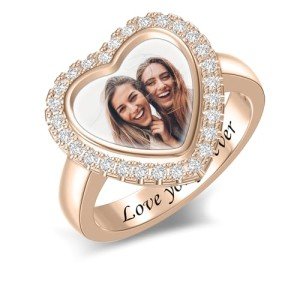 Personalized Photo Signet Ring in Rose Gold