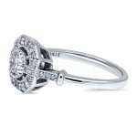 Vintage-Style Art Deco CZ Ring in Sterling Silver