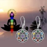 Sterling Silver Mandala Chakra Dangle Earrings
