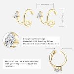 Moissanite Ear Cuff Earrings - Non-Piercing Clip-On