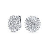 Bridal CZ Pave Clip-On Earrings for Non-Pierced Ears