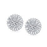 Bridal CZ Pave Clip-On Earrings for Non-Pierced Ears