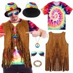6-Piece 60s/70s Hippie Costume Set Accessory Pack