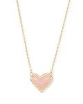Kendra Scott Ari Heart Pendant Necklace, Rose Quartz