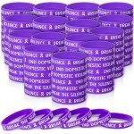 200 Pcs Purple Wristbands for Domestic Violence Awareness