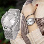 Elegant Crystal Mesh Watch & Bracelet Set