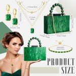 Emerald Green Jewelry Set with Clutch Bag