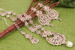 Bollywood-Inspired Silver Floral Necklace and Mangtika Set