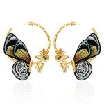 Gold Butterfly Hoop Earrings for Women & Teens