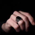 Men's 925 Sterling Silver Black Onyx Signet Ring