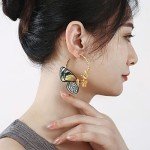 Gold Butterfly Hoop Earrings for Women & Teens