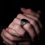 Men's 925 Sterling Silver Black Onyx Signet Ring