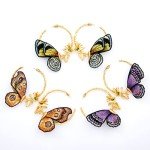 Gold Butterfly Hoop Earrings for Women & Teens