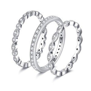 Sterling Silver Stackable Wedding Rings for Women