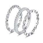 Sterling Silver Stackable Wedding Rings for Women