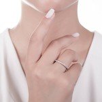Black Cushion Cut CZ Silver Stackable Ring Set