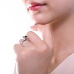 Black Cushion Cut CZ Silver Stackable Ring Set