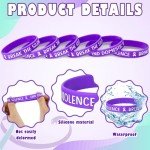 200 Pcs Purple Wristbands for Domestic Violence Awareness