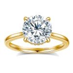 Moissanite Engagement Ring with 18K Gold Plating