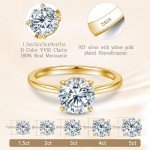 Moissanite Engagement Ring with 18K Gold Plating